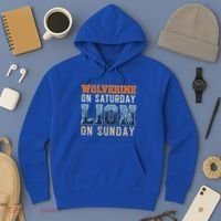 Wolverine On Saturday Lion On Sunday Hoodie thumb 3