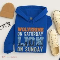 Wolverine On Saturday Lion On Sunday Hoodie thumb 4