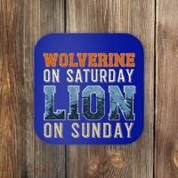 Wolverine On Saturday Lion On Sunday Coaster thumb 0