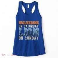 Wolverine On Saturday Lion On Sunday Women's Tank Top thumb 0