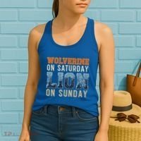 Wolverine On Saturday Lion On Sunday Women's Tank Top thumb 2