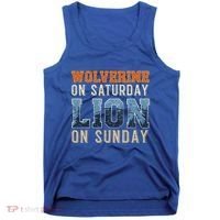 Wolverine On Saturday Lion On Sunday Tank Top thumb 0