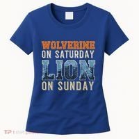 Wolverine On Saturday Lion On Sunday Women's T-Shirt thumb 0