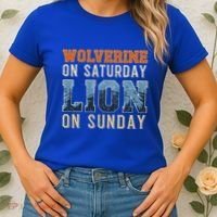 Wolverine On Saturday Lion On Sunday Women's T-Shirt thumb 2