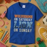Wolverine On Saturday Lion On Sunday Kids T-Shirt thumb 3