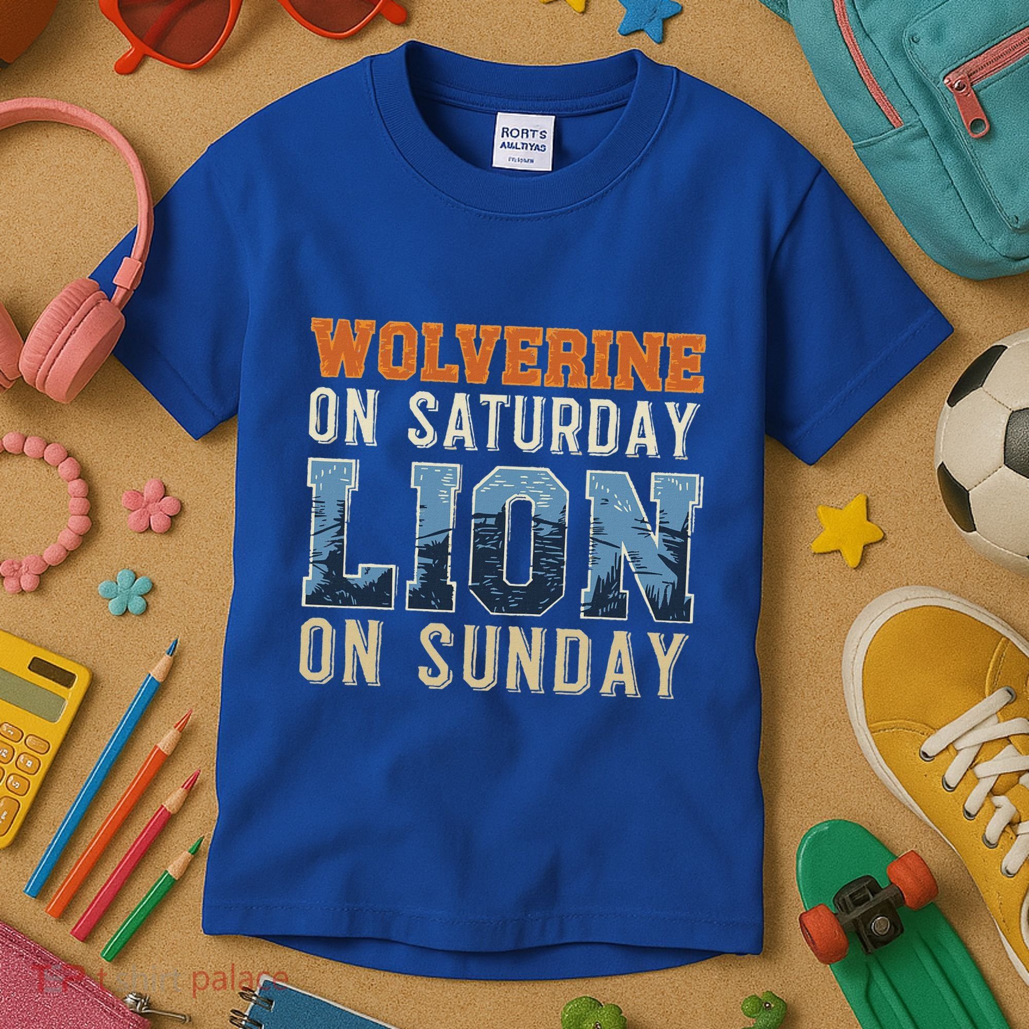 Wolverine On Saturday Lion On Sunday Kids T-Shirt