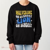 Wolverine On Saturday Funny Lion On Sunday Women's Sweatshirt thumb 0