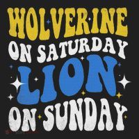 Wolverine On Saturday Funny Lion On Sunday Women's Sweatshirt thumb 2