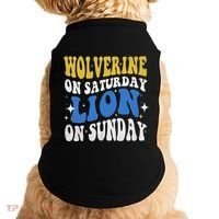 Wolverine On Saturday Funny Lion On Sunday Doggie Tank thumb 0