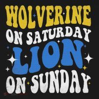 Wolverine On Saturday Funny Lion On Sunday Doggie Tank thumb 4