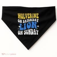 Wolverine On Saturday Funny Lion On Sunday USA-Made Doggie Bandana thumb 0