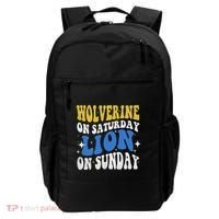 Wolverine On Saturday Funny Lion On Sunday Backpack thumb 0