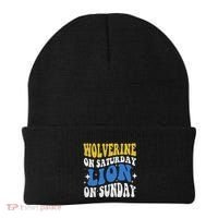 Wolverine On Saturday Funny Lion On Sunday Beanie thumb 0
