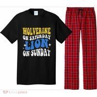Wolverine On Saturday Funny Lion On Sunday Pajama Set thumb 0