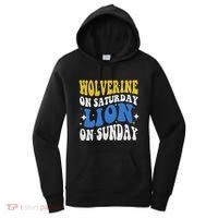 Wolverine On Saturday Funny Lion On Sunday Women's Hoodie thumb 0