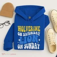 Wolverine On Saturday Funny Lion On Sunday Hoodie thumb 4