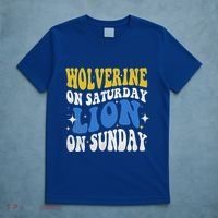 Wolverine On Saturday Funny Lion On Sunday T-Shirt thumb 5
