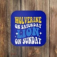 Wolverine On Saturday Funny Lion On Sunday Coaster thumb 0