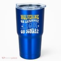Wolverine On Saturday Funny Lion On Sunday Tumbler thumb 0