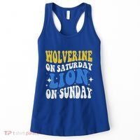 Wolverine On Saturday Funny Lion On Sunday Women's Tank Top thumb 0