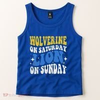 Wolverine On Saturday Funny Lion On Sunday Tank Top thumb 2