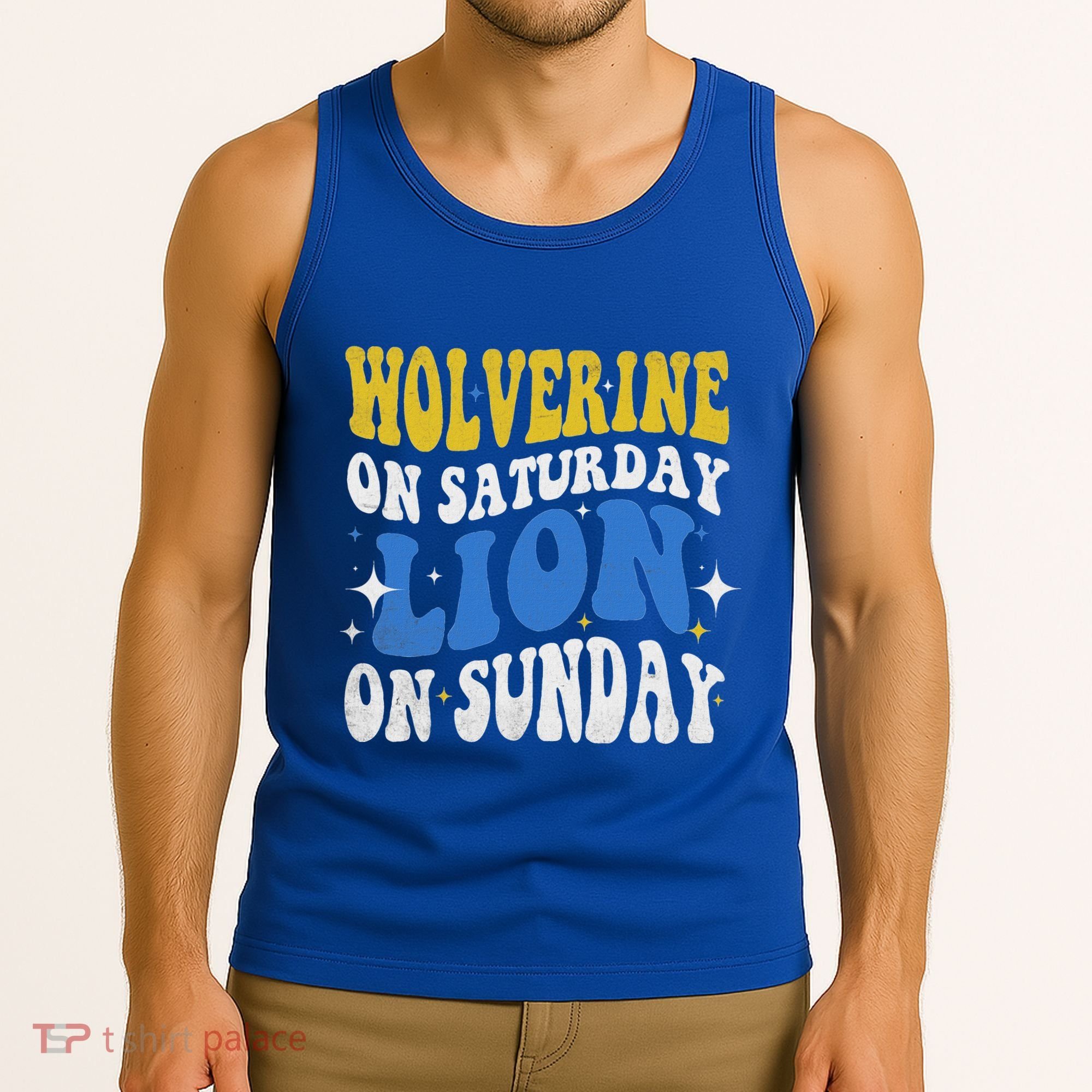 Wolverine On Saturday Funny Lion On Sunday Tank Top