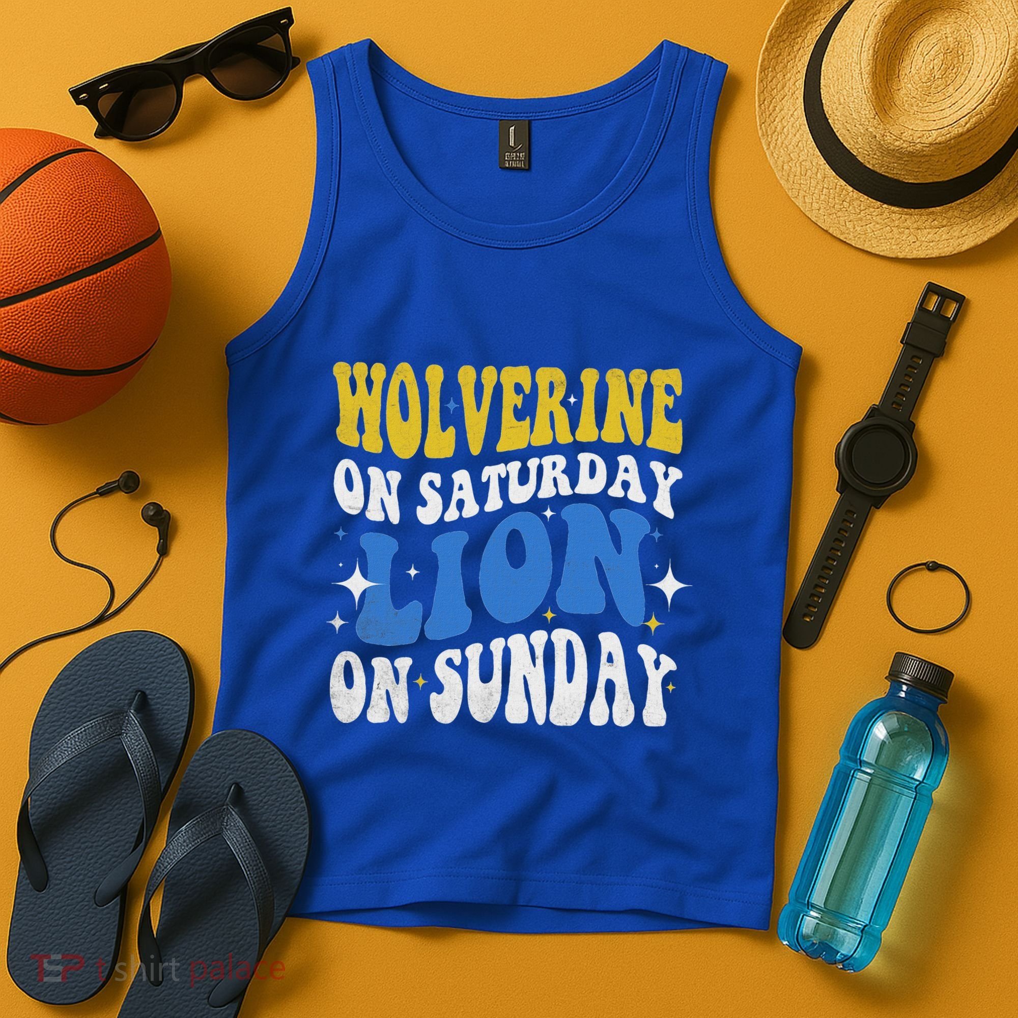 Wolverine On Saturday Funny Lion On Sunday Tank Top