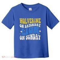 Wolverine On Saturday Funny Lion On Sunday Toddler T-Shirt thumb 0