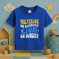 Wolverine On Saturday Funny Lion On Sunday Toddler T-Shirt thumb 3