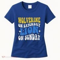 Wolverine On Saturday Funny Lion On Sunday Women's T-Shirt thumb 0