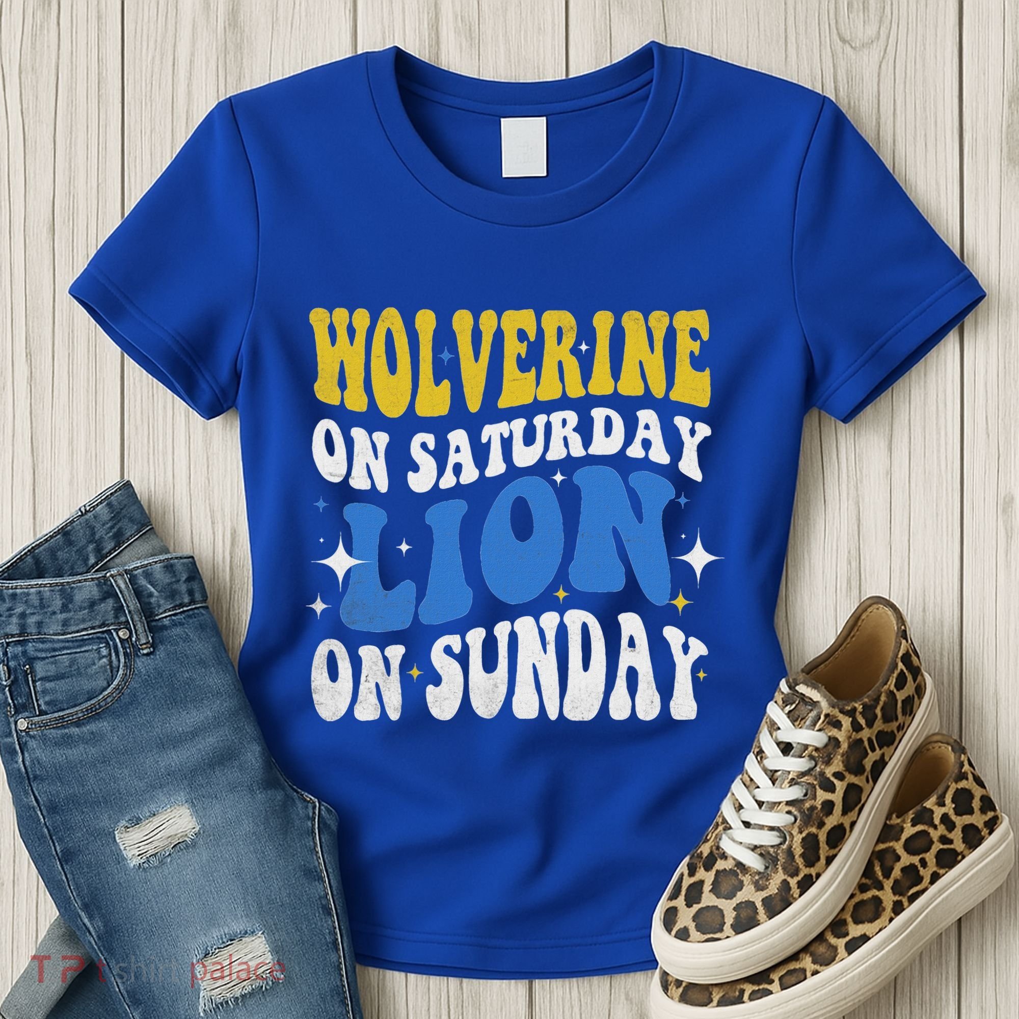 Wolverine On Saturday Funny Lion On Sunday Women's T-Shirt