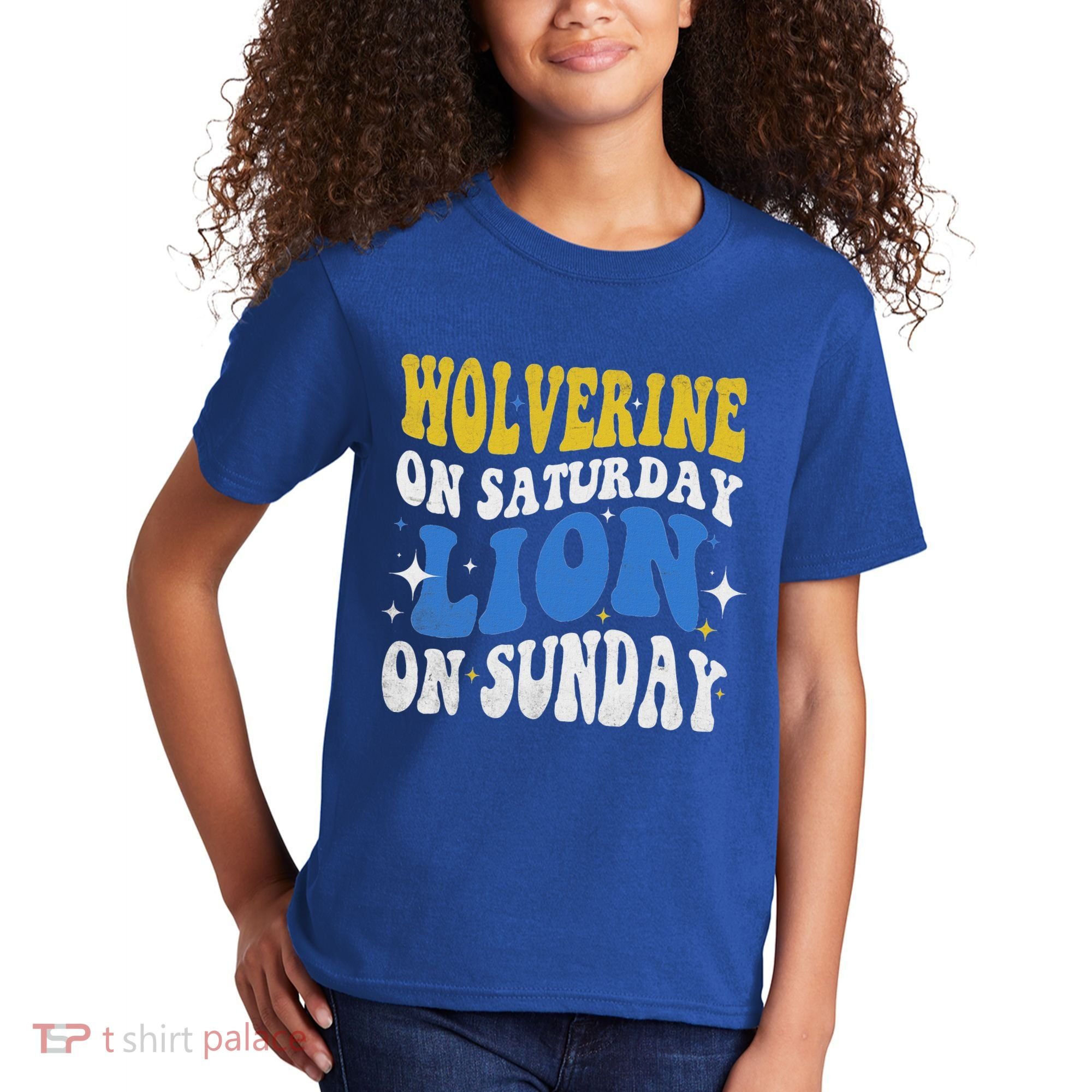 Wolverine On Saturday Funny Lion On Sunday Kids T-Shirt