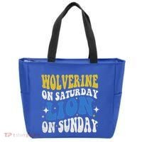 Wolverine On Saturday Funny Lion On Sunday Tote Bag thumb 0