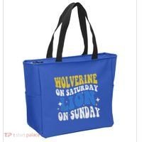 Wolverine On Saturday Funny Lion On Sunday Tote Bag thumb 2