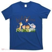 Wild One Safari Watercolor Baby Animals Gift T-Shirt thumb 0