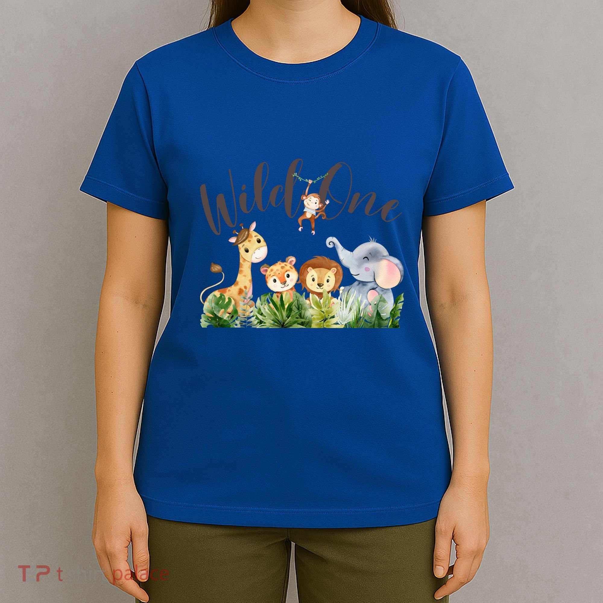 Wild One Safari Watercolor Baby Animals Gift T-Shirt