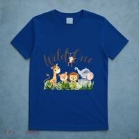 Wild One Safari Watercolor Baby Animals Gift T-Shirt thumb 5