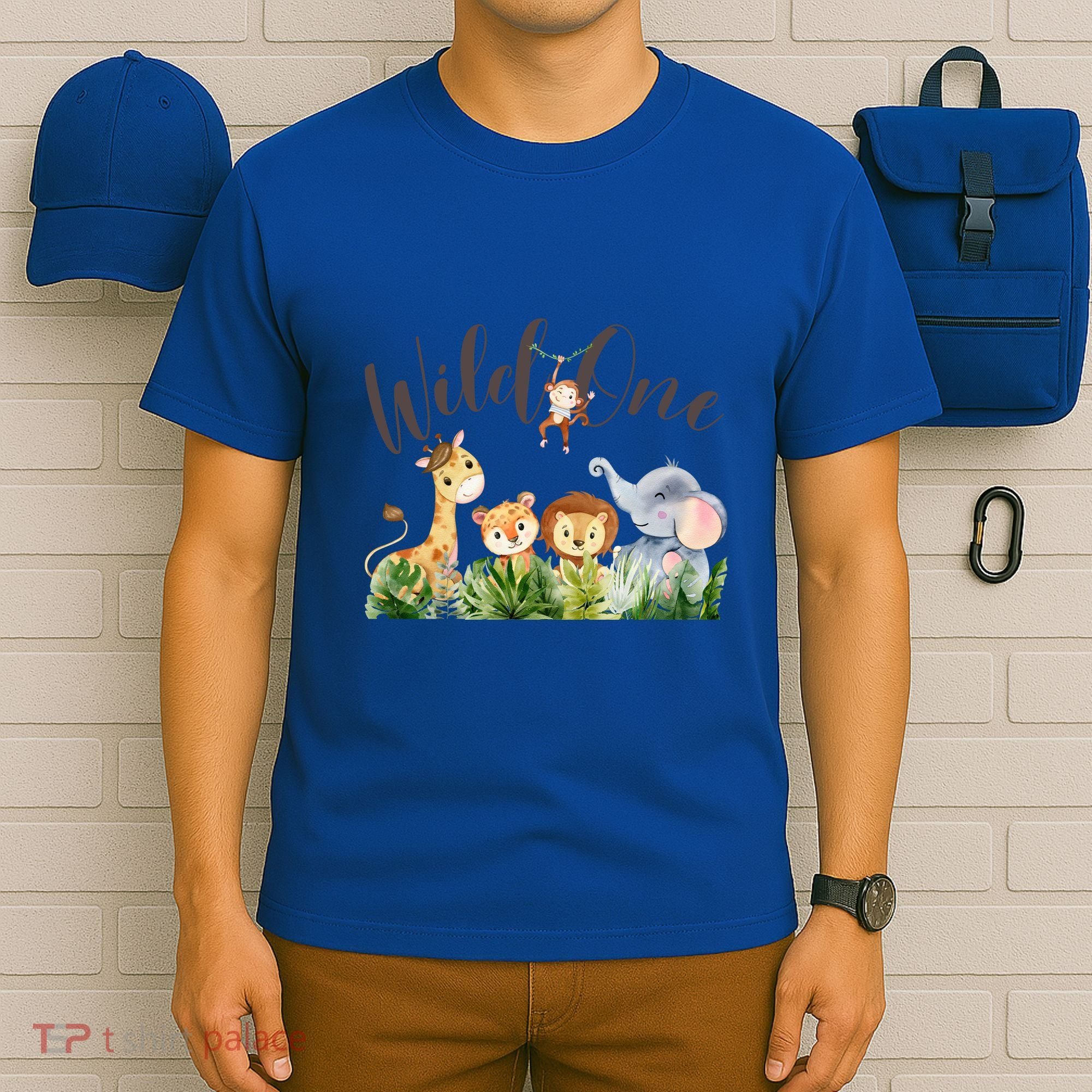Wild One Safari Watercolor Baby Animals Gift T-Shirt