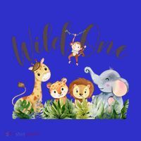 Wild One Safari Watercolor Baby Animals Gift T-Shirt thumb 7