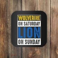 Wolverine On Saturday Lion On Sunday Coaster thumb 0