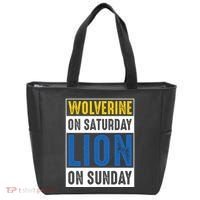 Wolverine On Saturday Lion On Sunday Tote Bag thumb 0