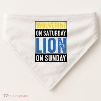 Wolverine On Saturday Lion On Sunday USA-Made Doggie Bandana thumb 0