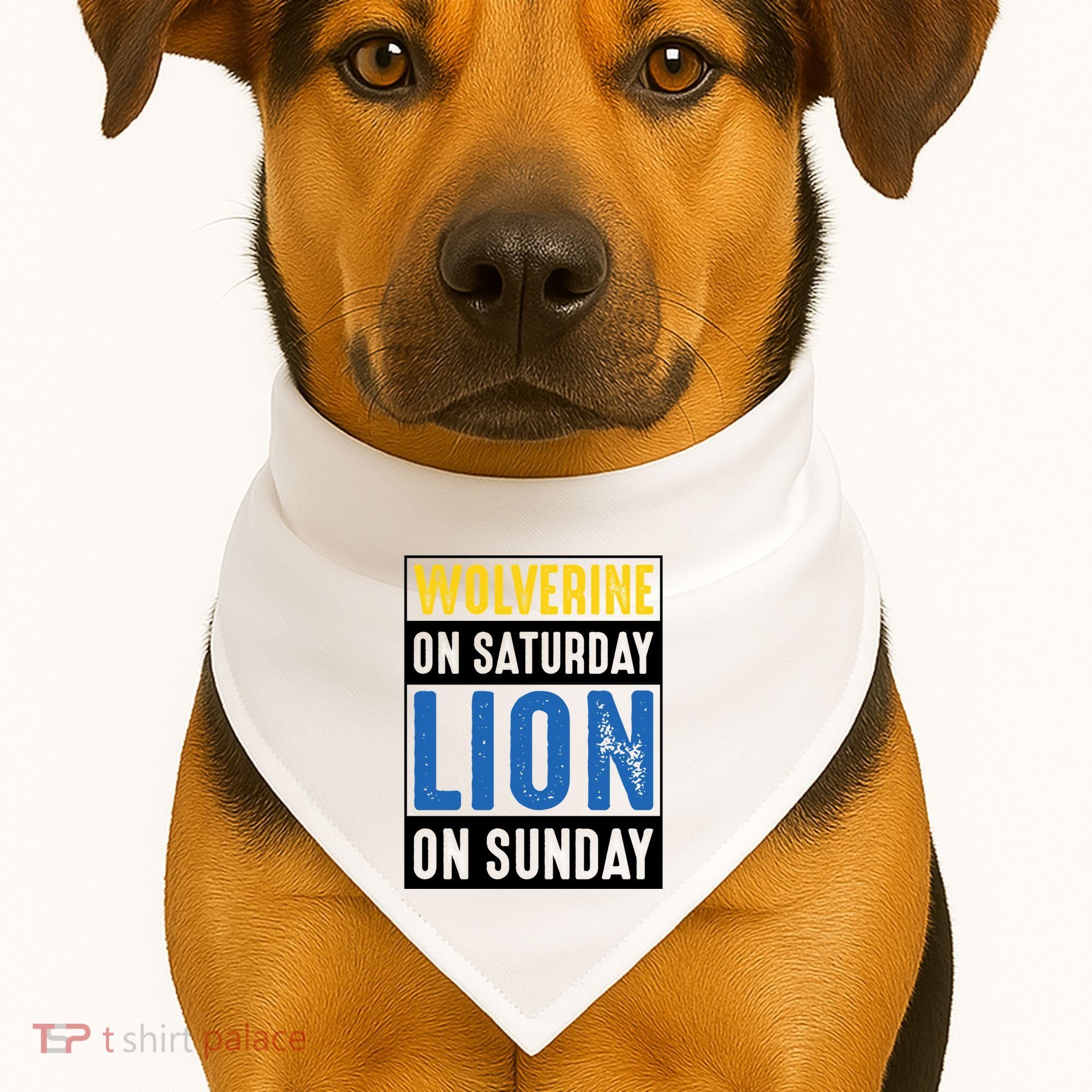 Wolverine On Saturday Lion On Sunday USA-Made Doggie Bandana