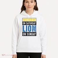 Wolverine On Saturday Lion On Sunday Hoodie thumb 5