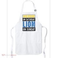 Wolverine On Saturday Lion On Sunday Apron thumb 0