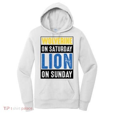 Wolverine On Saturday Lion On Sunday Women's Hoodie