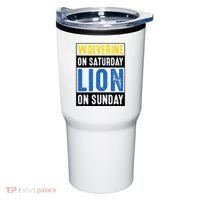Wolverine On Saturday Lion On Sunday Tumbler thumb 0