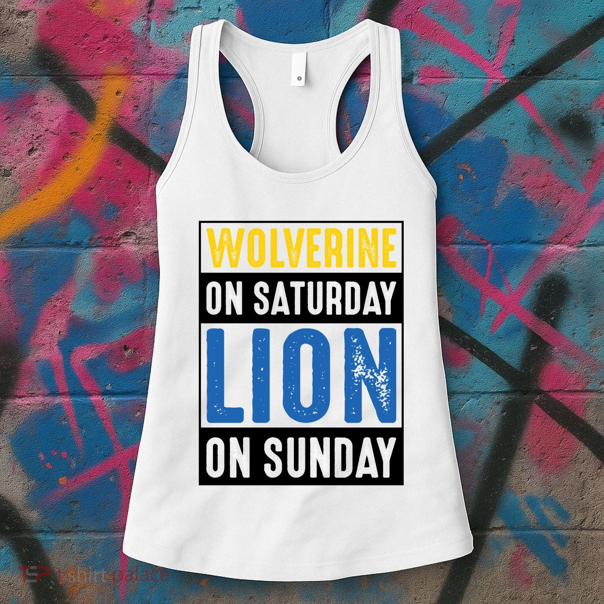Wolverine On Saturday Lion On Sunday Women's Tank Top