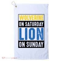 Wolverine On Saturday Lion On Sunday Golf Towel thumb 0