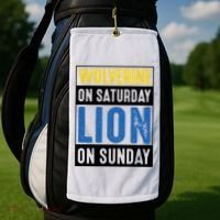 Wolverine On Saturday Lion On Sunday Golf Towel thumb 2